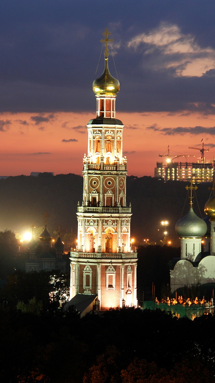 Обои вышка, достопримечательность, ориентир, ночь, город в разрешении 720x1280