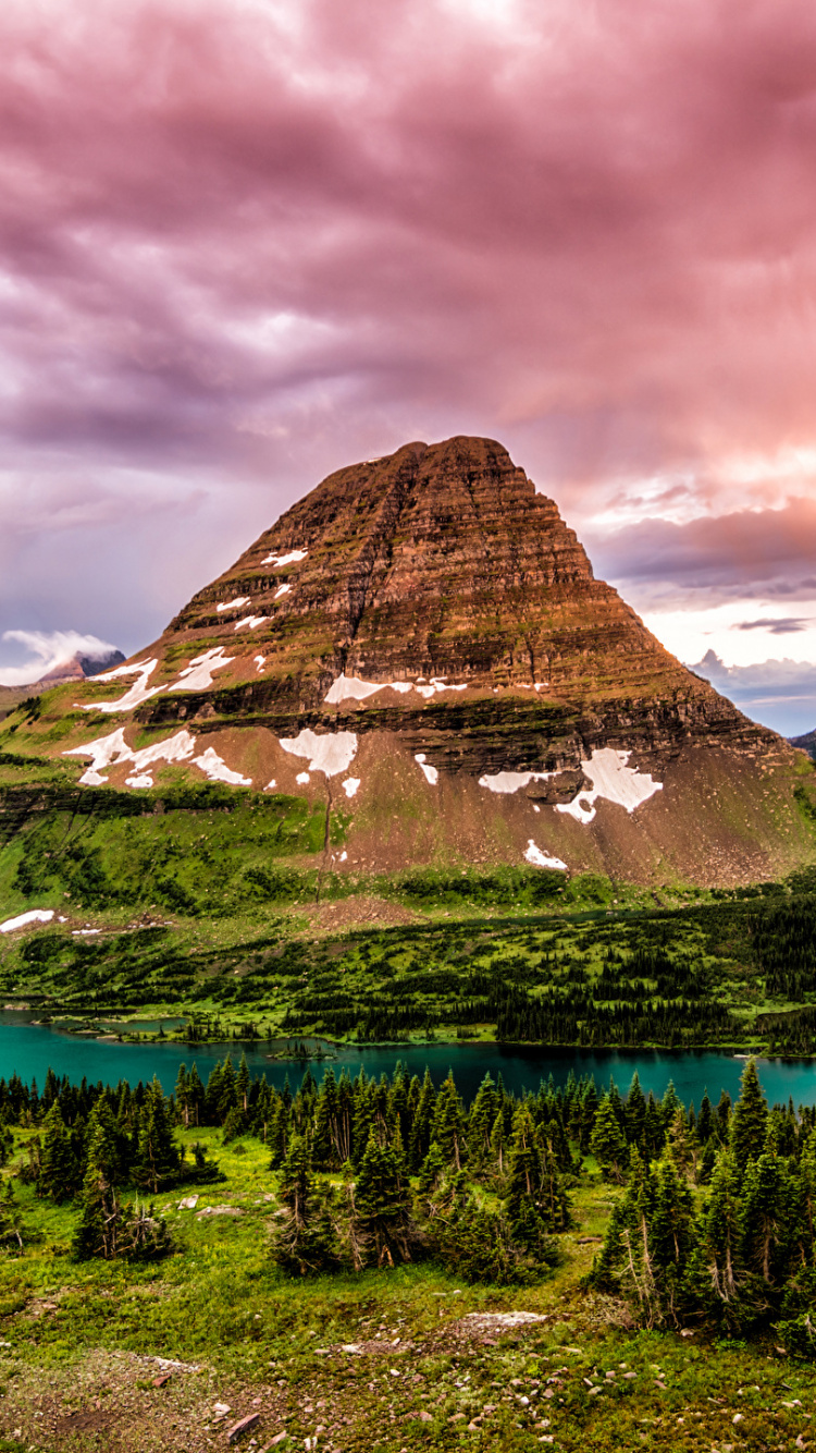 Обои национальный парк глейшер, парк, горный рельеф, гора, природа в разрешении 750x1334