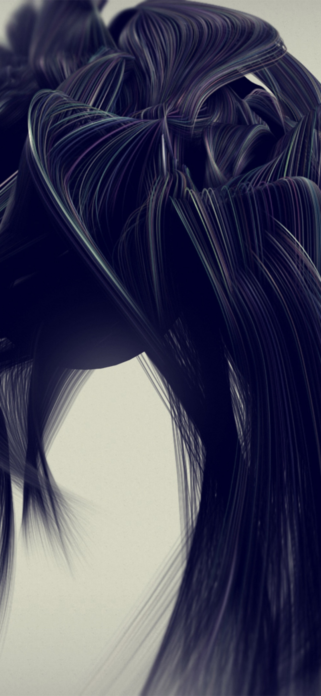 Обои цифровое искусство, арт, яблоко, абстрактное искусство, волосы в разрешении 1125x2436