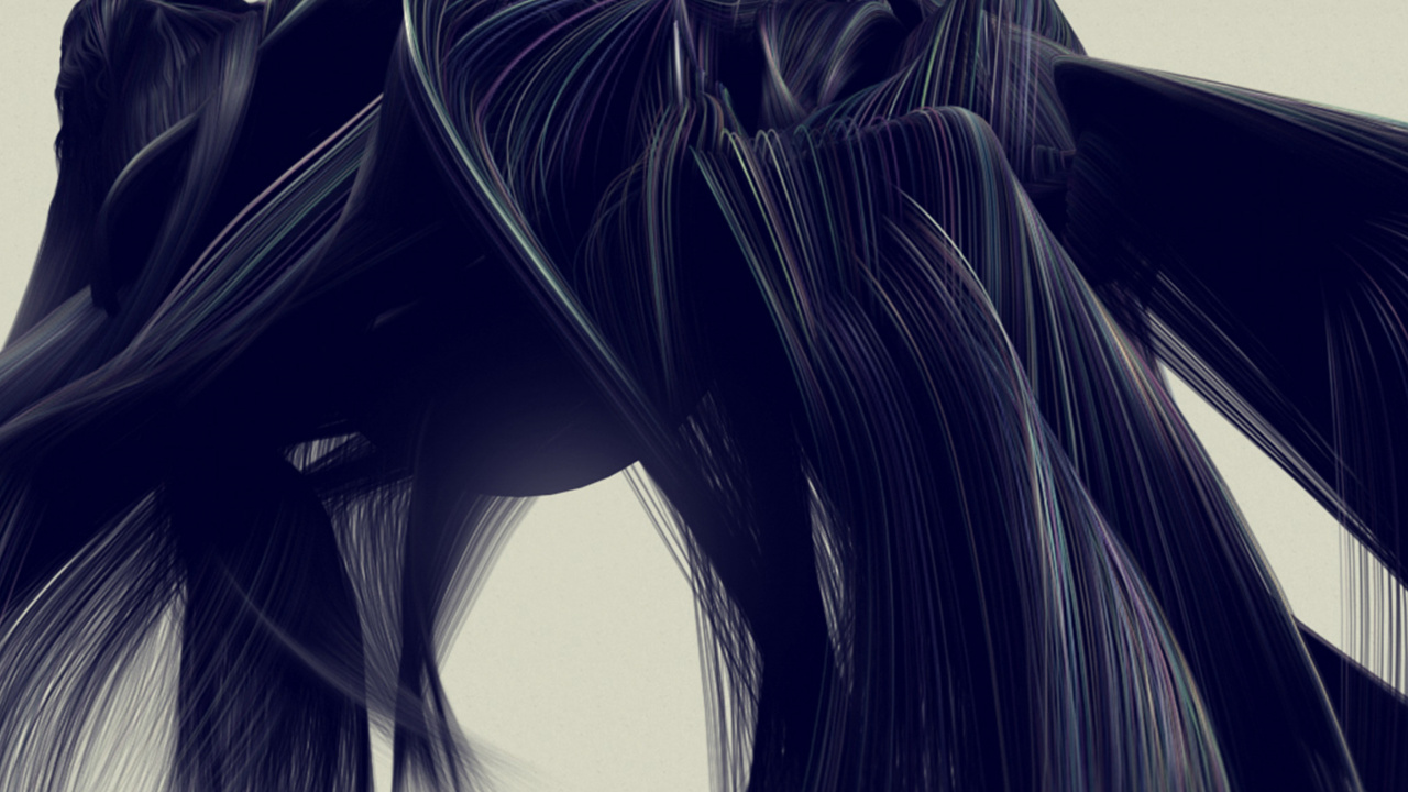 Обои цифровое искусство, арт, яблоко, абстрактное искусство, волосы в разрешении 1280x720