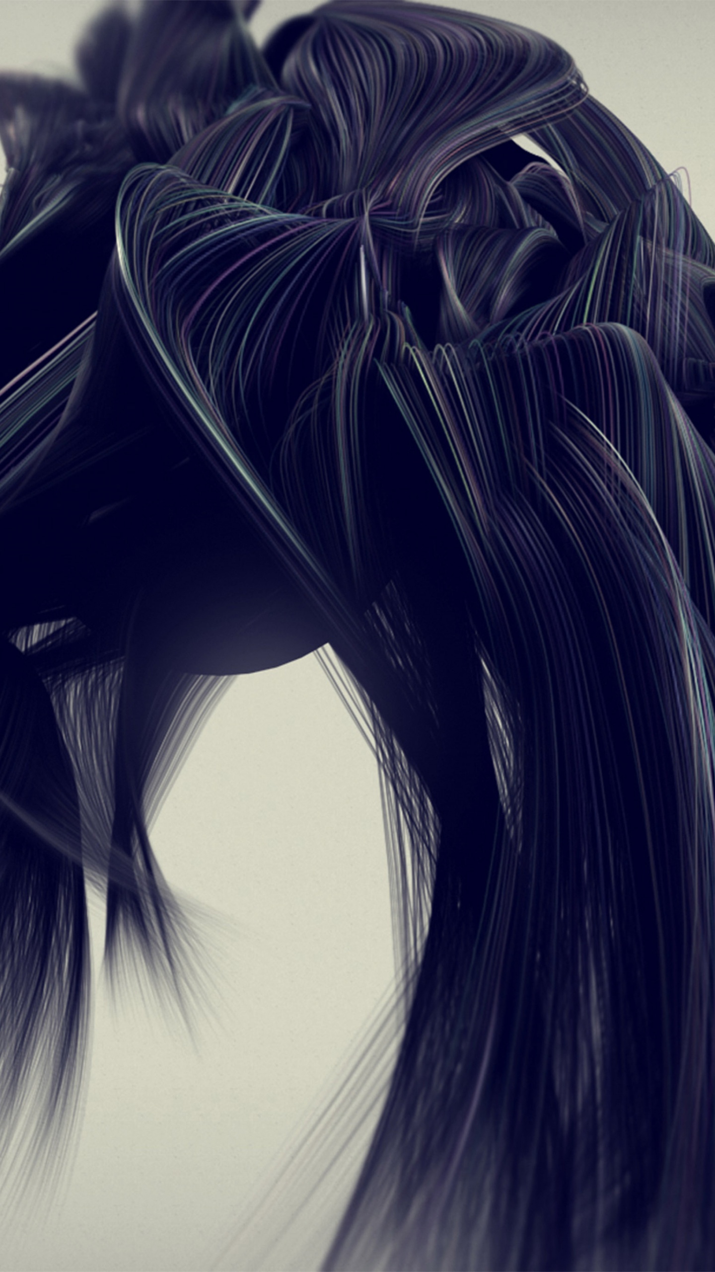 Обои цифровое искусство, арт, яблоко, абстрактное искусство, волосы в разрешении 1440x2560