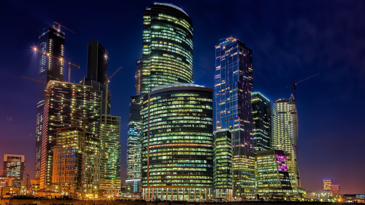 Обои город, городской пейзаж, метрополия, небоскреб, городской район в разрешении 1280x720