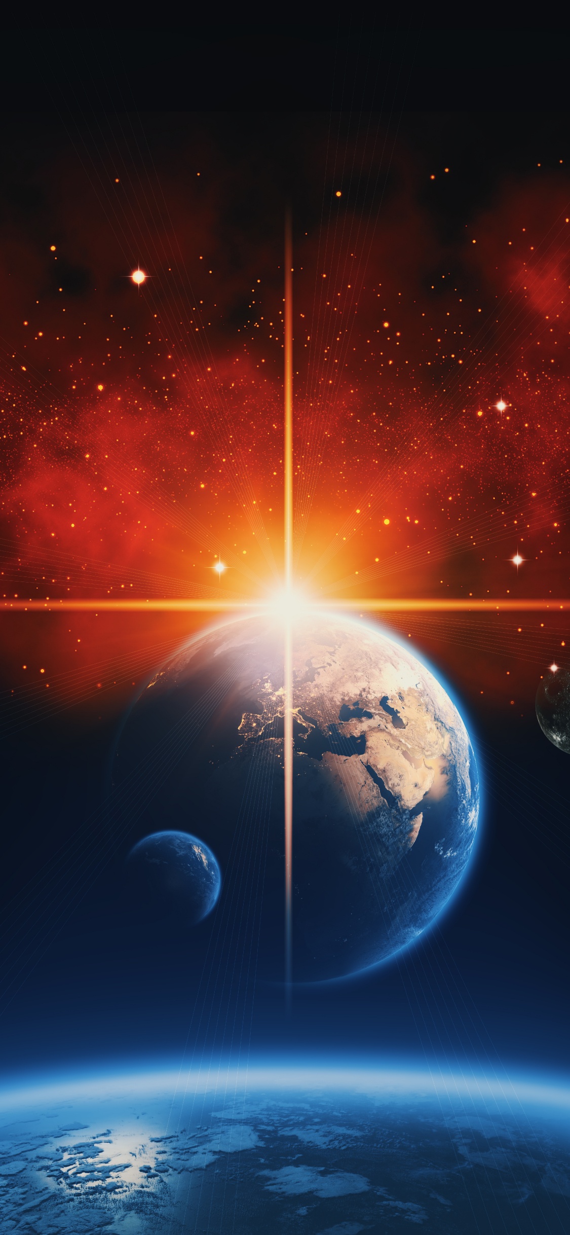 Обои атмосфера, космическое пространство, астрономический объект, планета, космос в разрешении 1125x2436