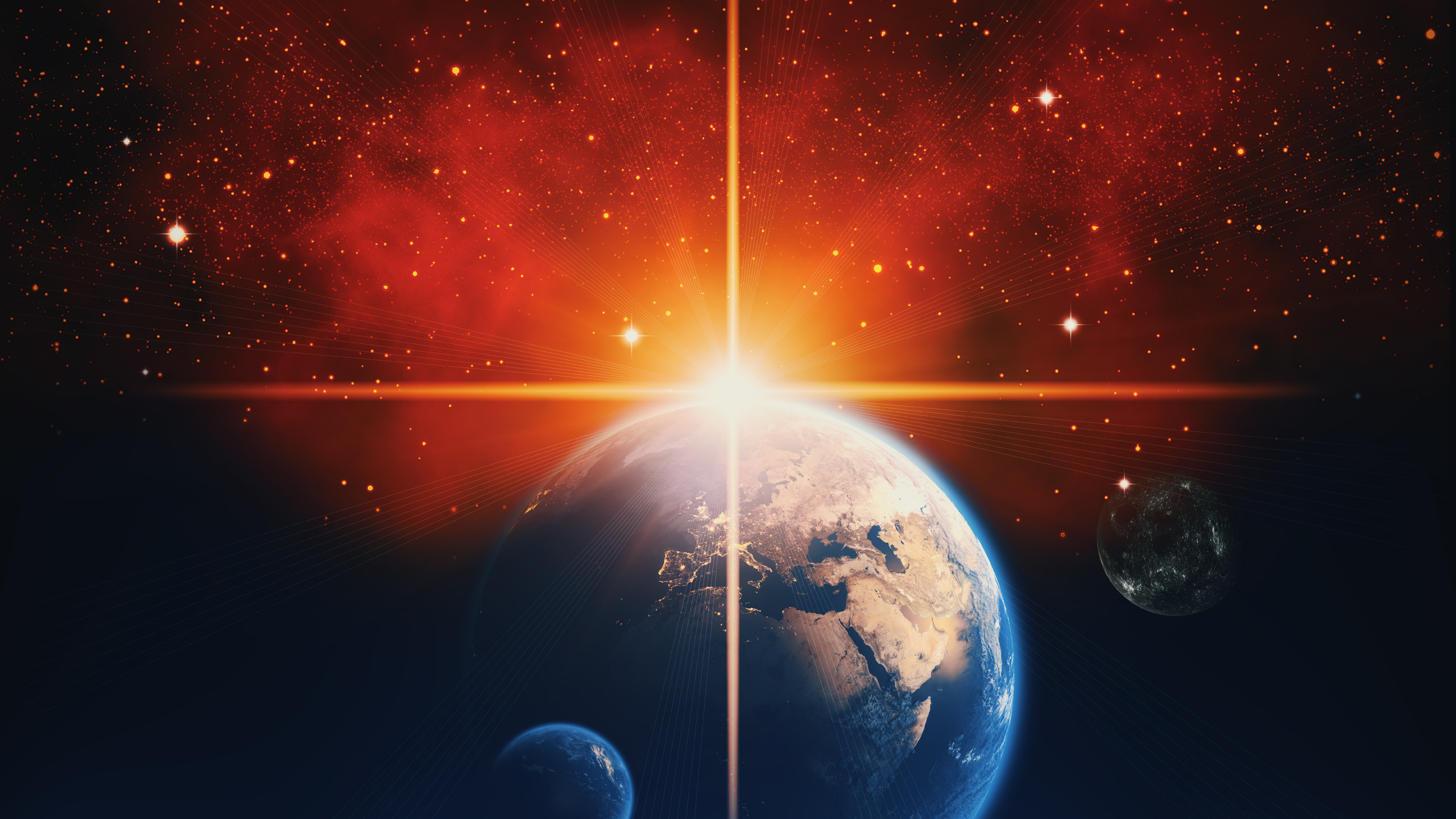 Обои атмосфера, космическое пространство, астрономический объект, планета, космос в разрешении 2560x1440