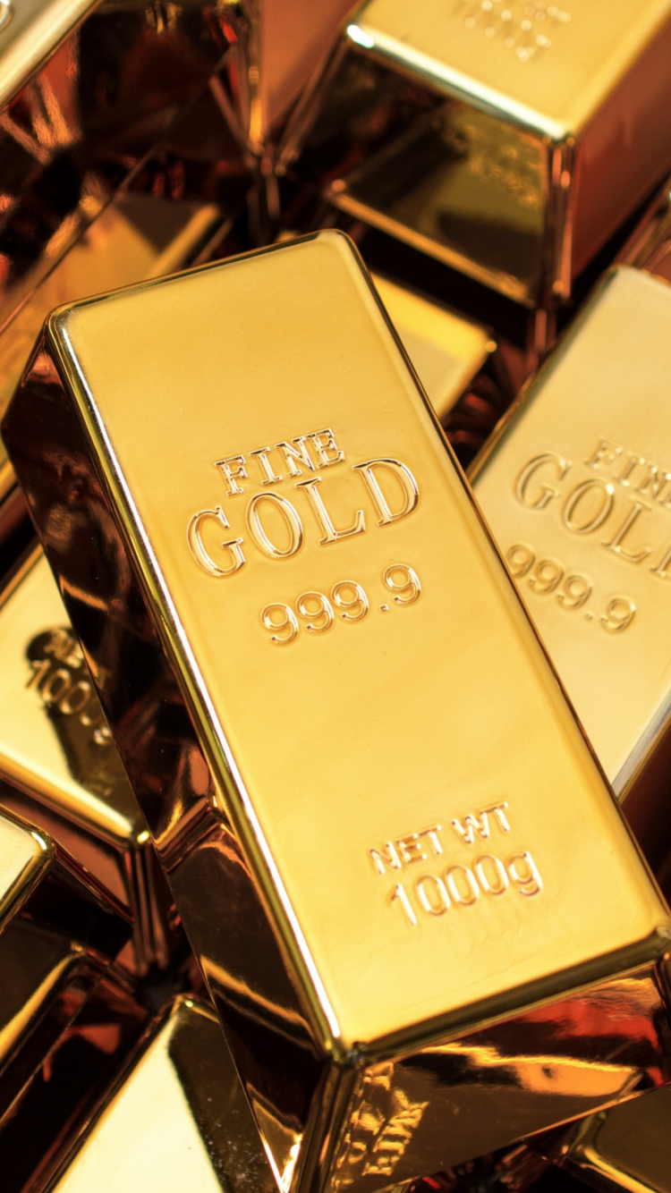 Обои загадочное золото, золотой слиток, золото, золотая монета, Янтарь в разрешении 750x1334