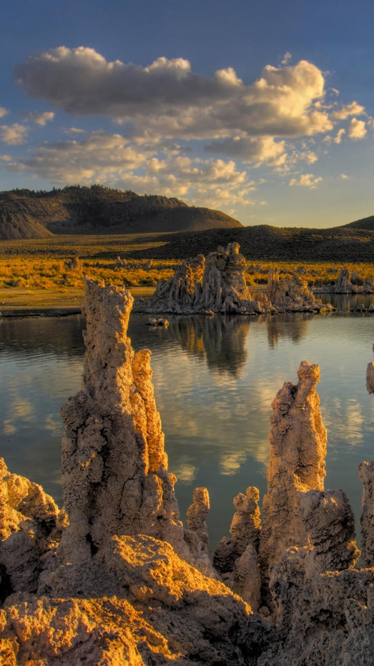 Обои пейзаж, природа, отражение, дикая местность, озеро в разрешении 750x1334