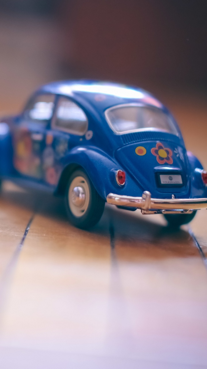 Обои Фольксваген жук, авто, компактный автомобиль, Фольксваген, синий в разрешении 720x1280