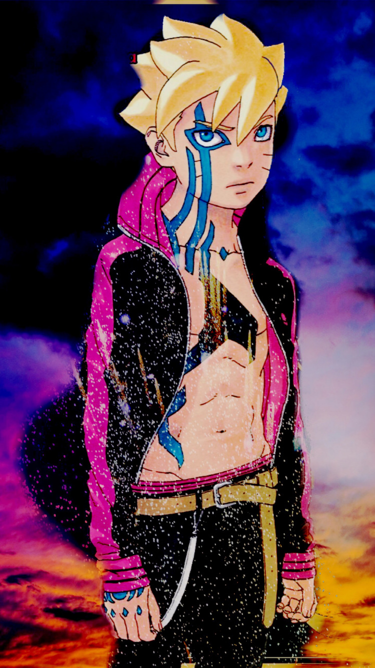 Обои боруто боруто-наруто фильм, арт, пурпур, розовый, облако в разрешении 750x1334