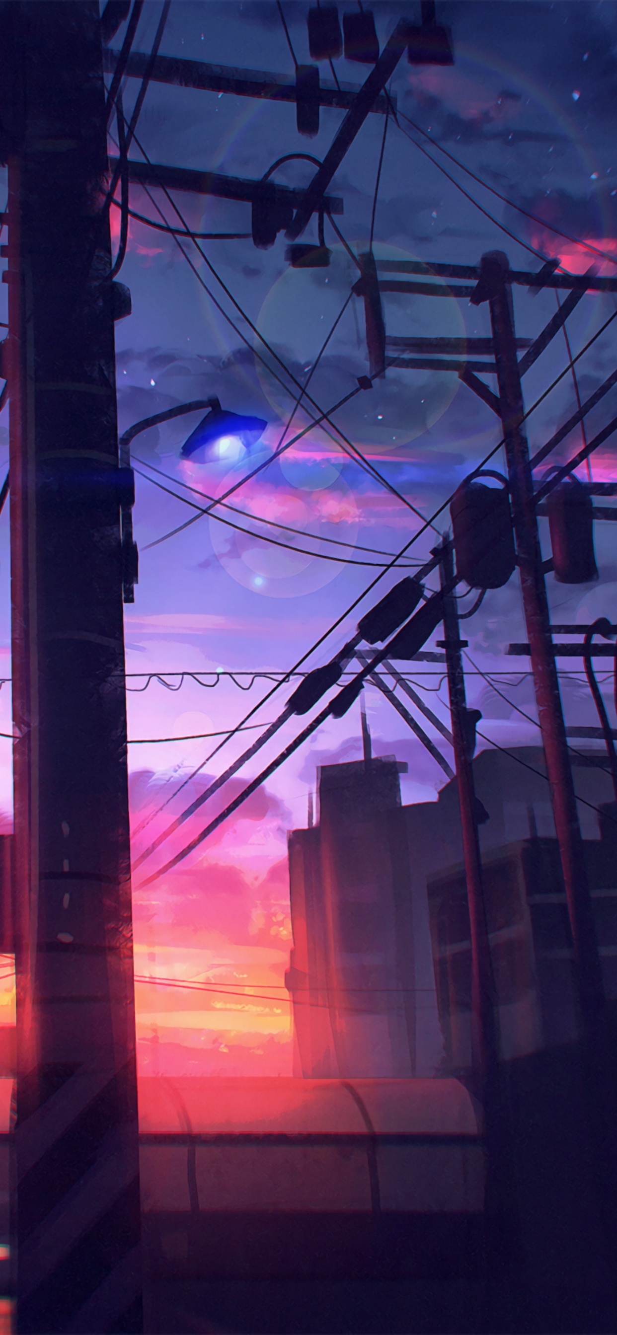 Обои искусство сумеречного неба, арт, дизайн, артист, цифровое искусство в разрешении 1242x2688