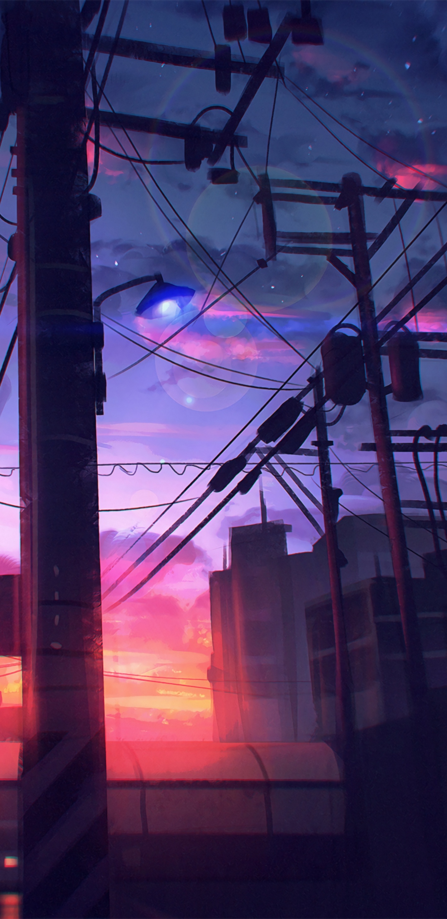 Обои искусство сумеречного неба, арт, дизайн, артист, цифровое искусство в разрешении 1440x2960