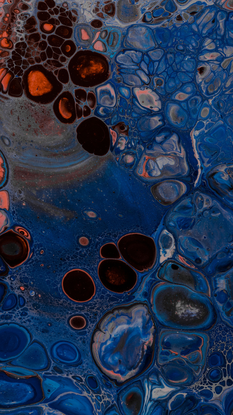 Обои жидкий, арт, электрик, фрактальное искусство, психоделическое искусство в разрешении 750x1334