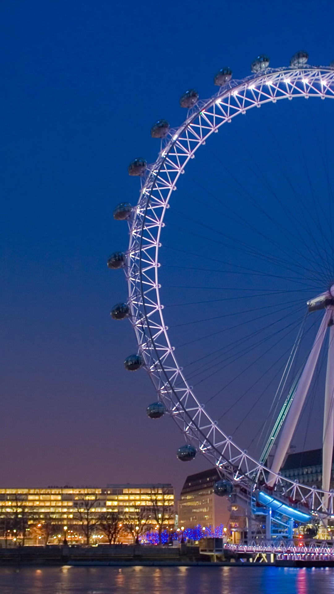 Обои лондонский глаз, река темза, колесо обозрения, достопримечательность, ориентир в разрешении 1080x1920