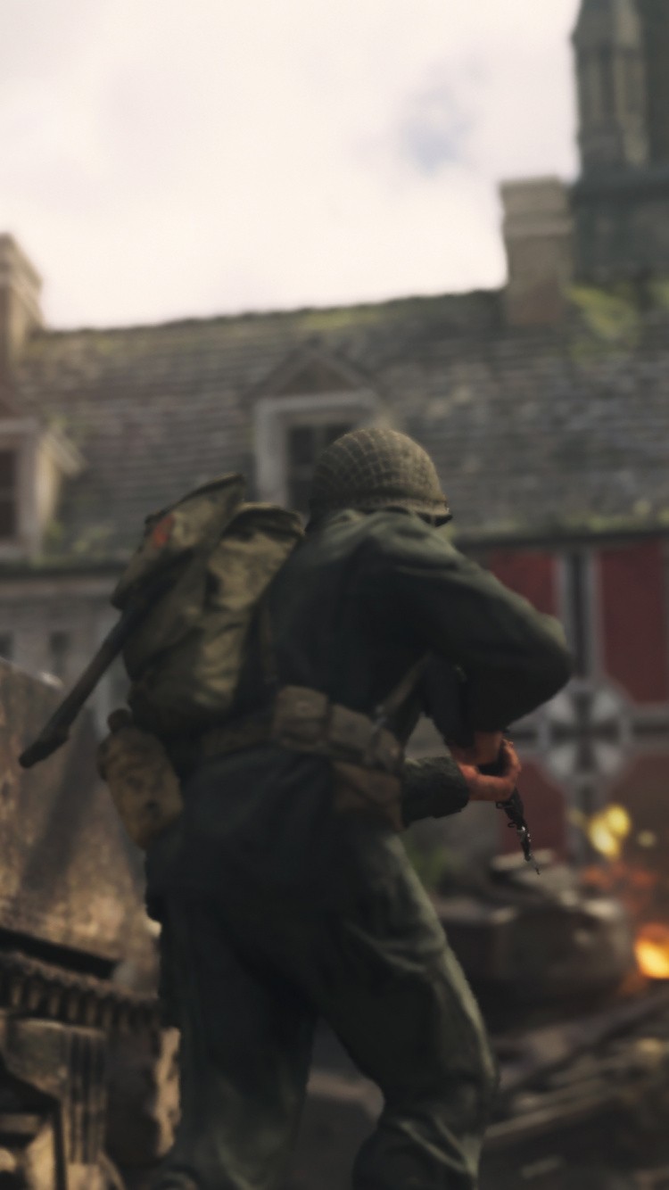 Обои Call of Duty WWII, sledgehammer игры, многопользовательская видео игра, activision, playstation 4 в разрешении 750x1334