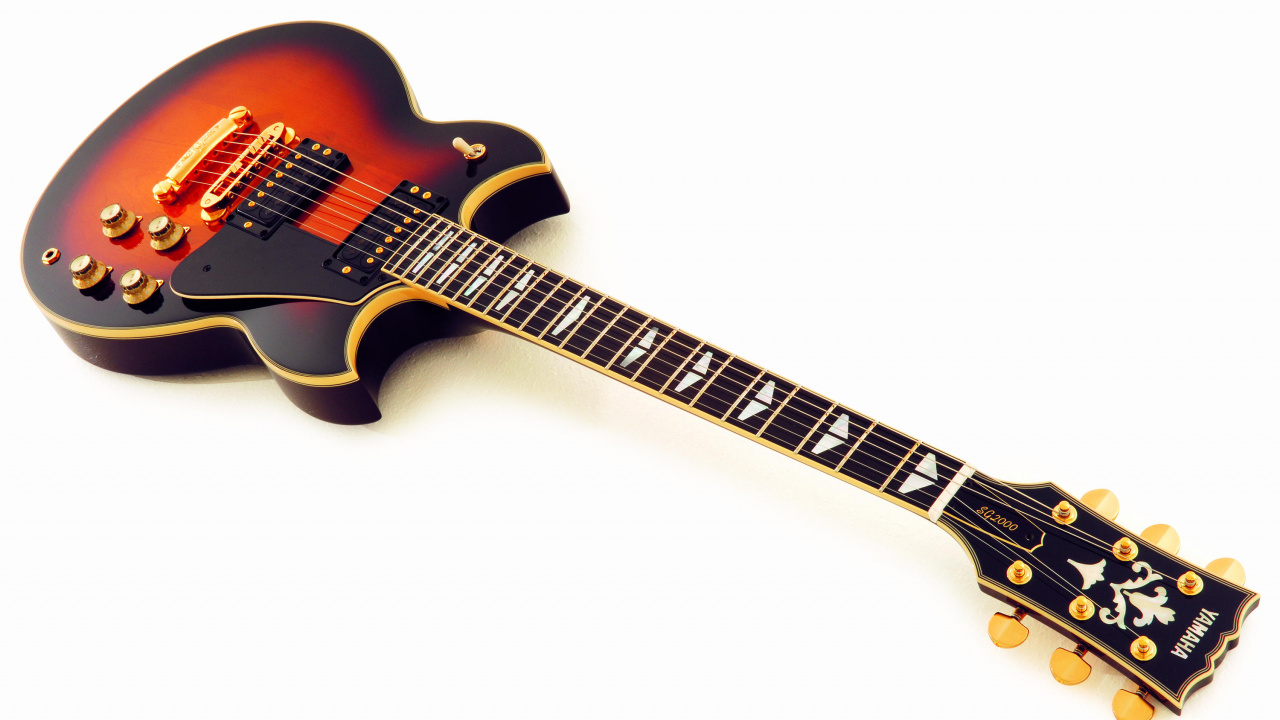 Обои гитара, электрогитара, басгитара, акустическая гитара, струнный инструмент в разрешении 1280x720