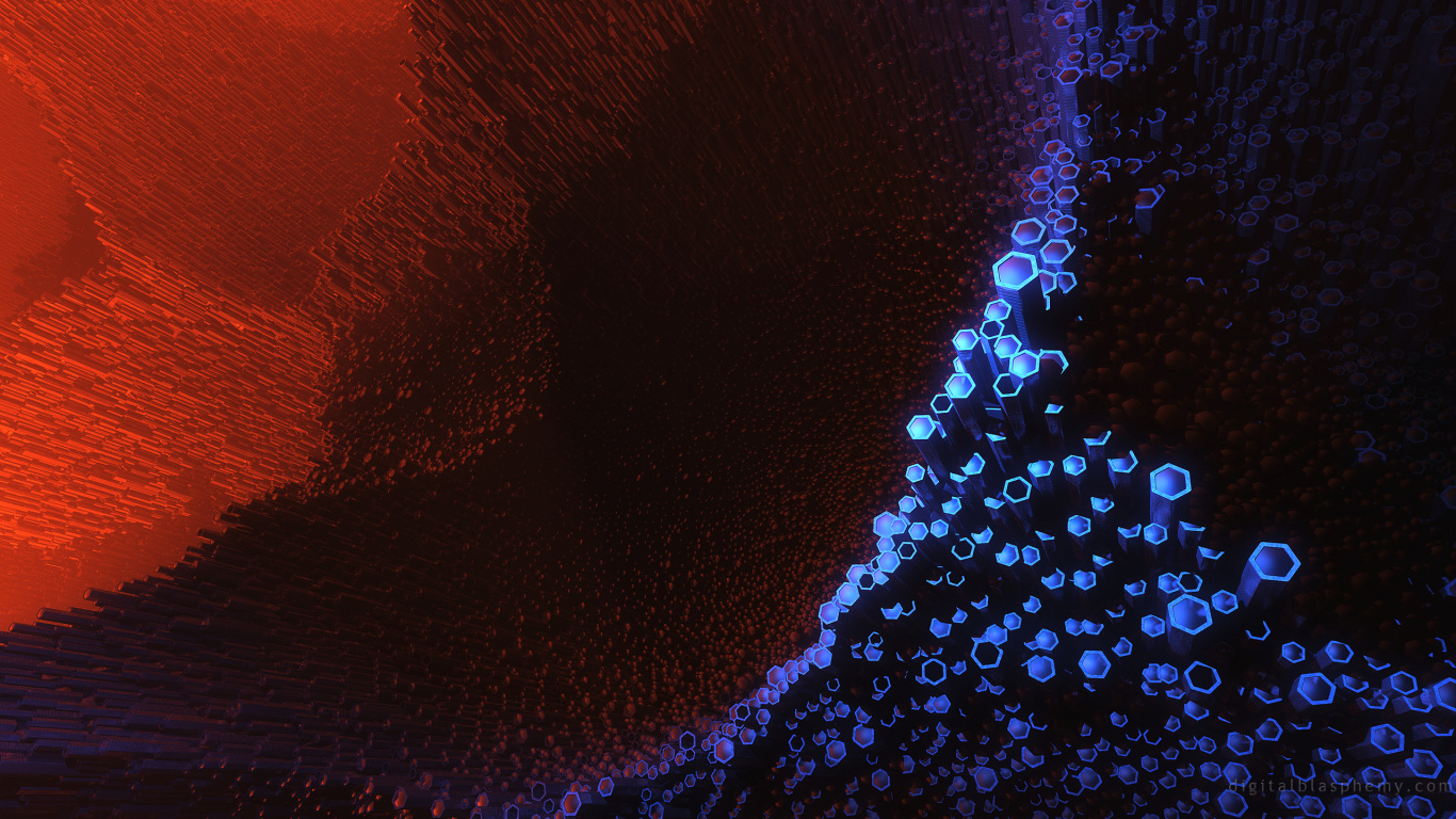 Обои абстрактное искусство, цифровое искусство, арт, синий, пурпур в разрешении 1366x768
