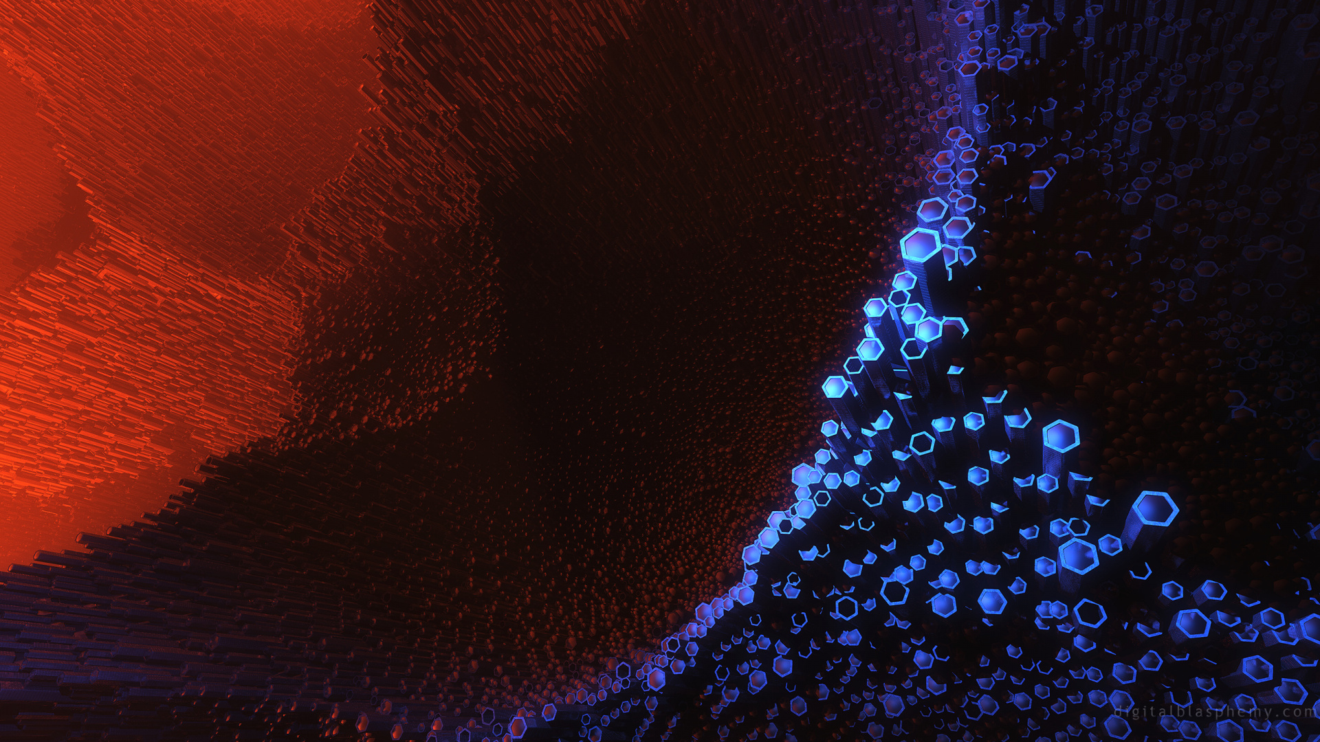 Обои абстрактное искусство, цифровое искусство, арт, синий, пурпур в разрешении 1920x1080