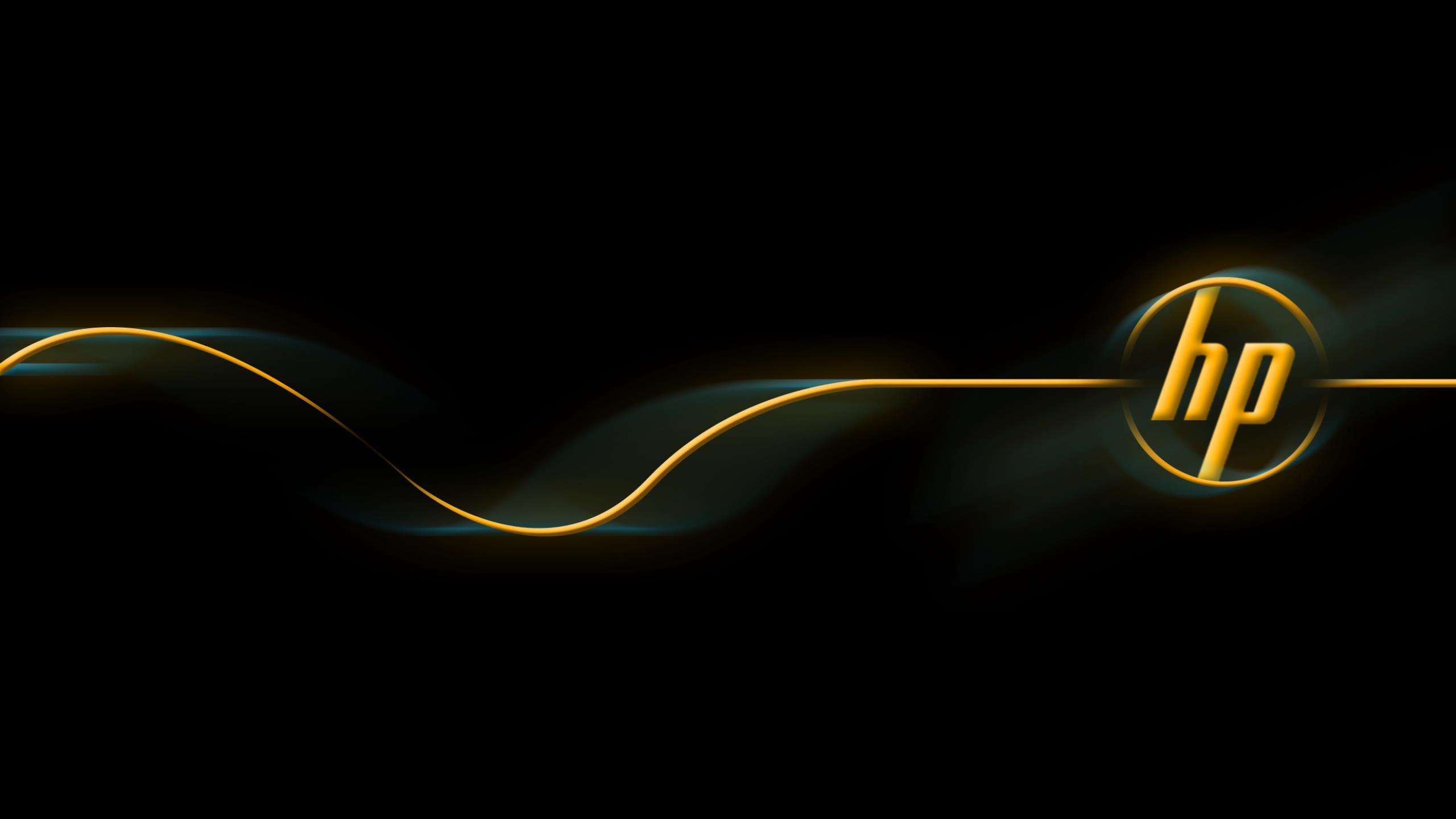 Обои hp pavilion, свет, желтый, линия, графика в разрешении 2560x1440