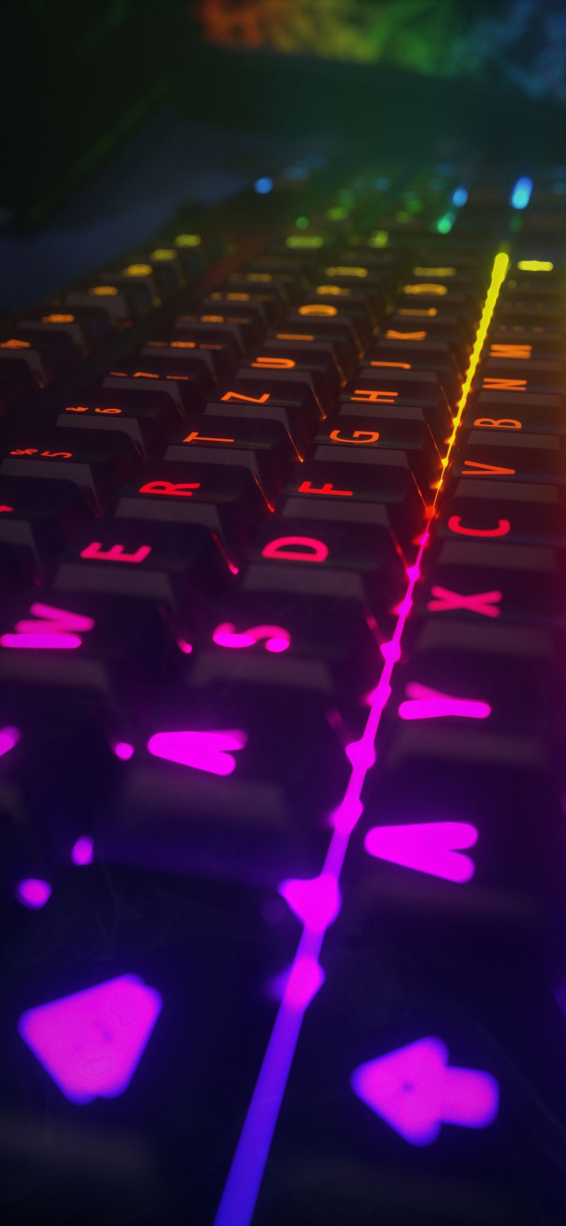 Обои свет, автомобильное освещение, пурпур, Фиолетовый, Визуальный эффект освещения в разрешении 1125x2436