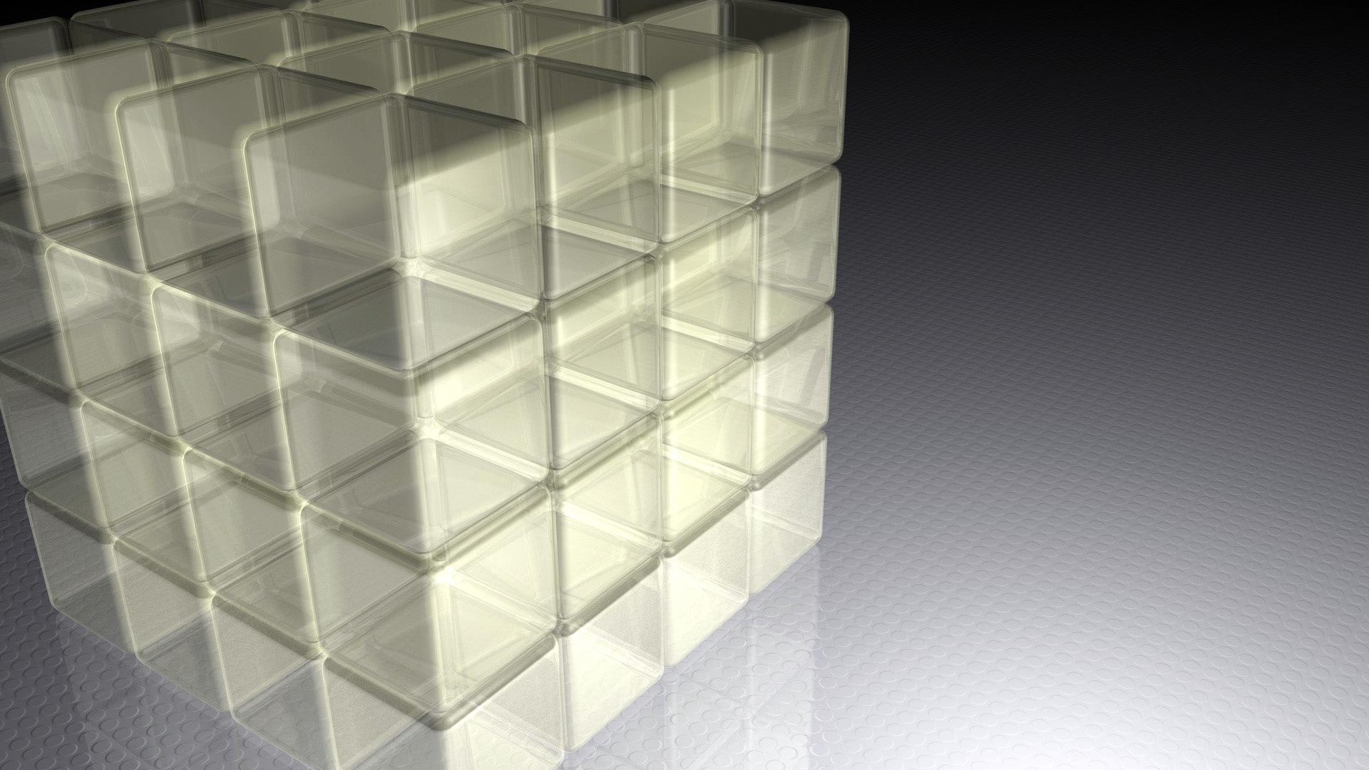 Обои куб, фигура, стекло, свет, узор в разрешении 1920x1080