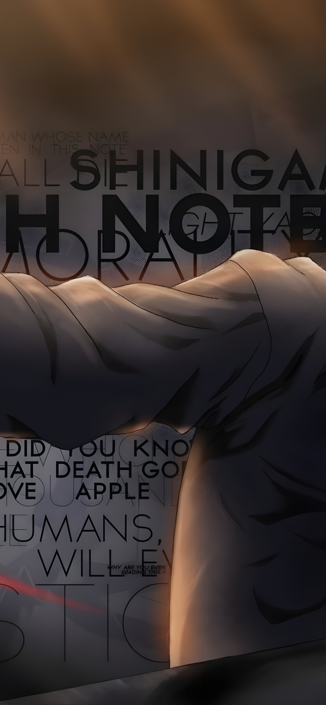 Обои Ягами Лайт, рюк, тетрадь смерти, Р Е М, мультик в разрешении 1125x2436