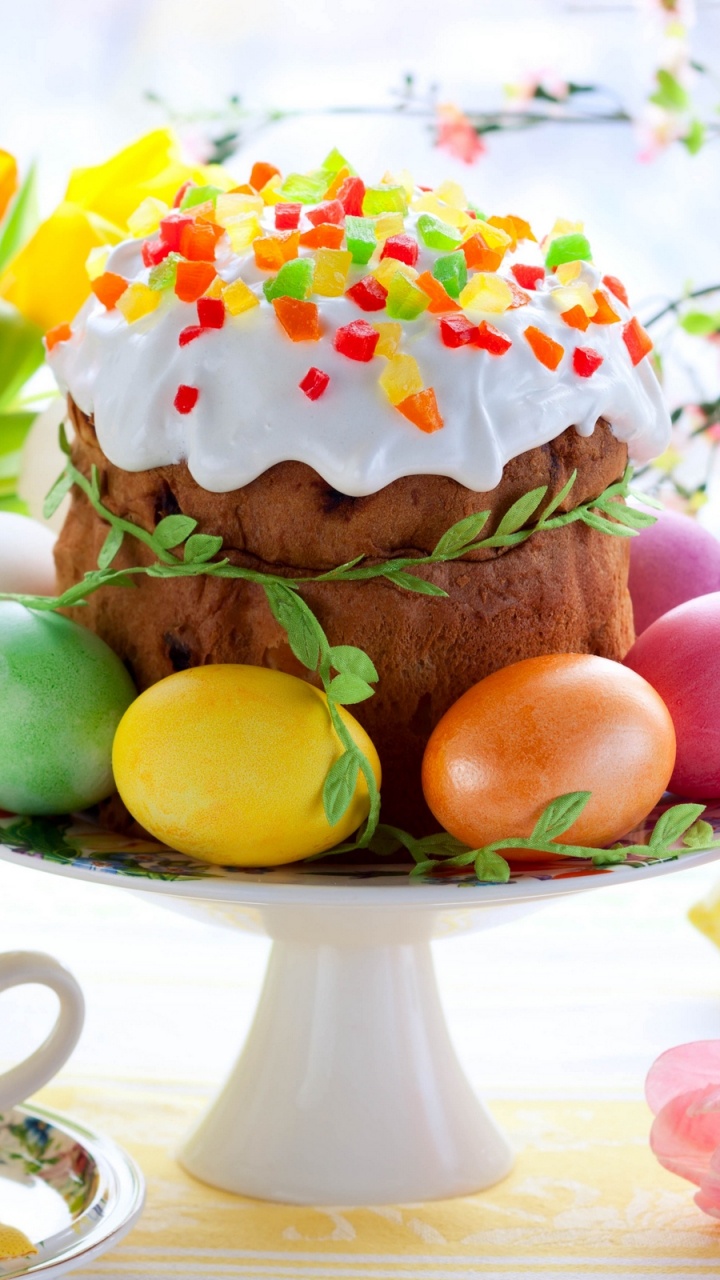 Обои кулич, пасха, пища, сладость, десерт в разрешении 720x1280