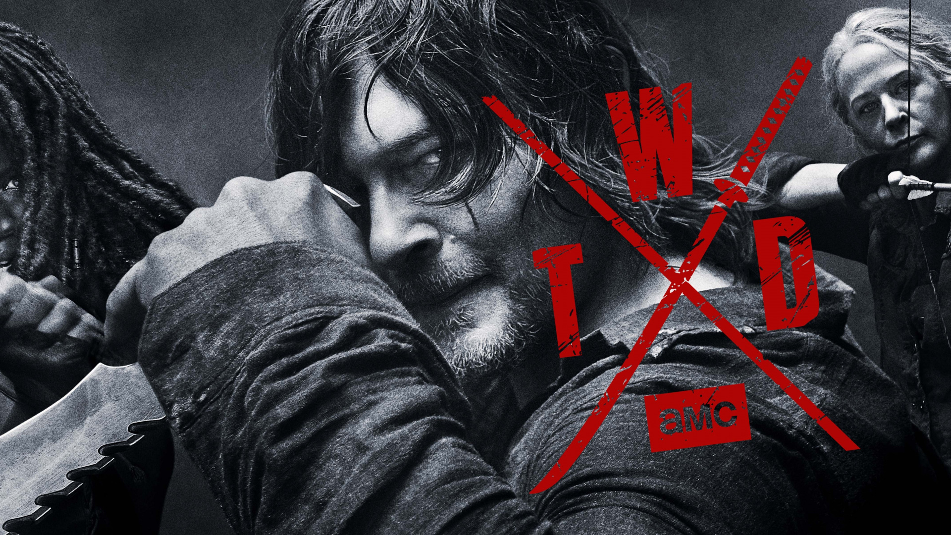 Обои Ходячие мертвецы, Майкл Кадлиц, Рик Граймс, Дэрил Диксон, АМЦ в разрешении 1920x1080