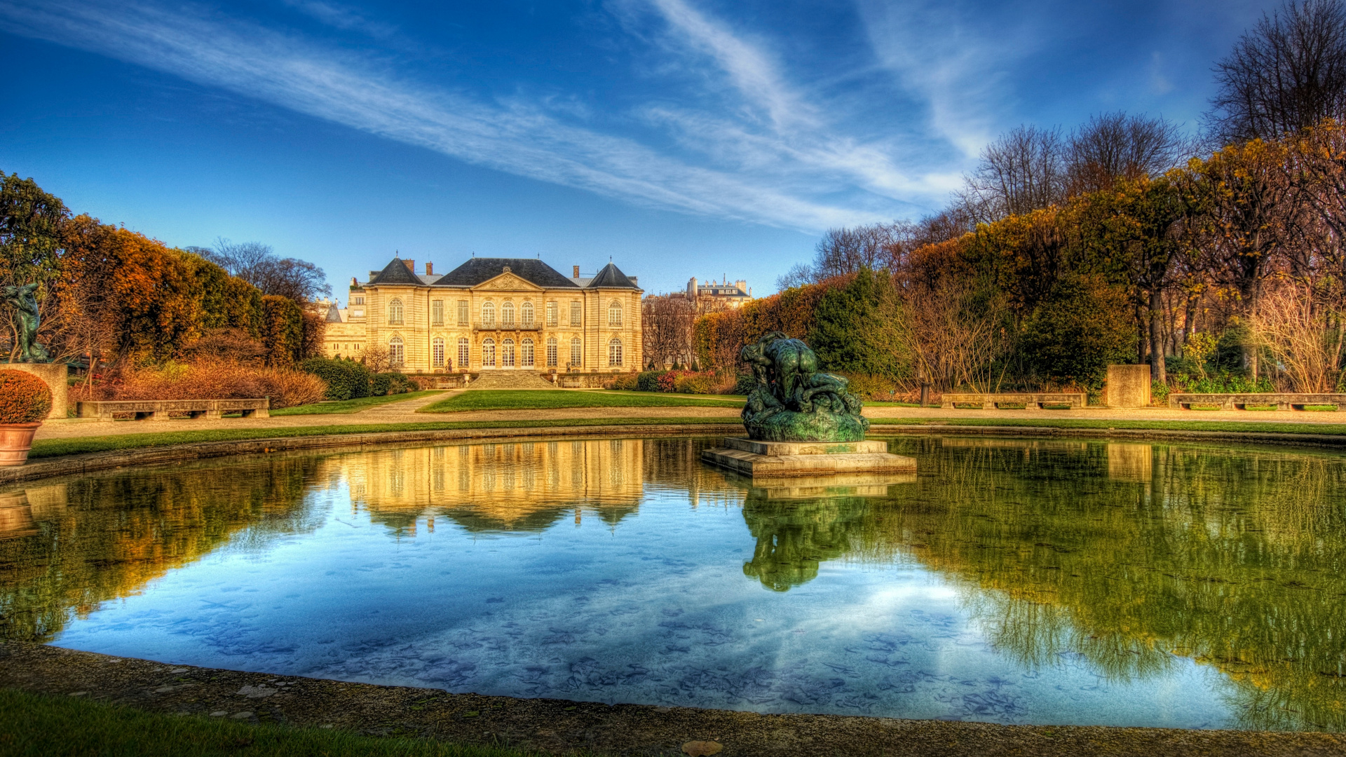 Обои отражение, природа, вода, имущество, облако в разрешении 1920x1080