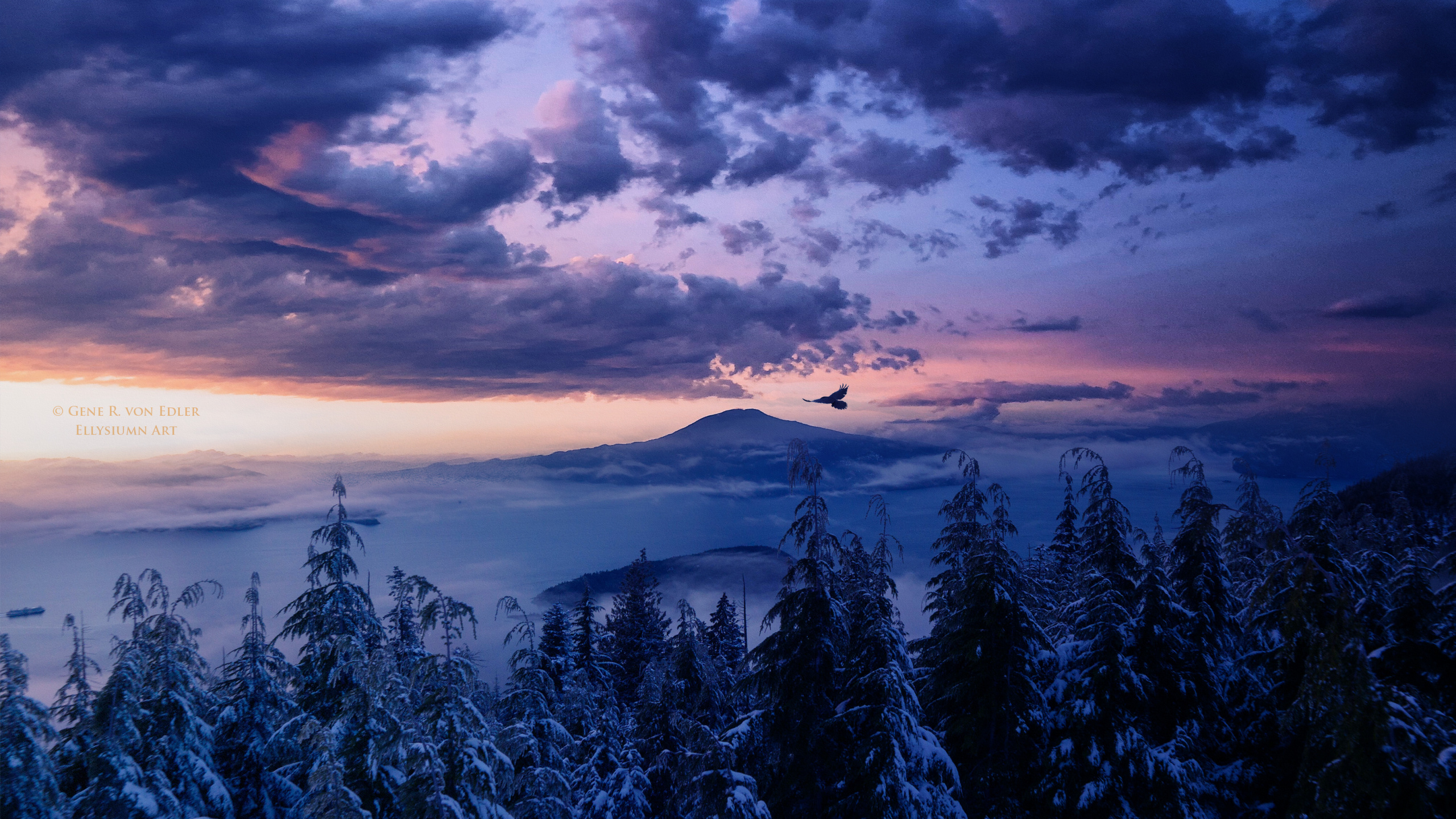 Обои облако, природа, гора, синий, горный рельеф в разрешении 2560x1440
