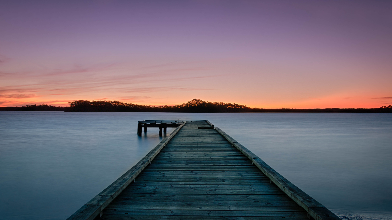 Обои горизонт, вода, природа, док, Пирс в разрешении 1366x768