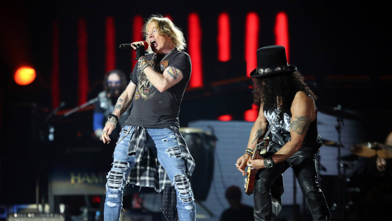 Обои Guns N Roses, тяжелый рок, Appetite for Destruction, Представление, развлечение в разрешении 1280x720