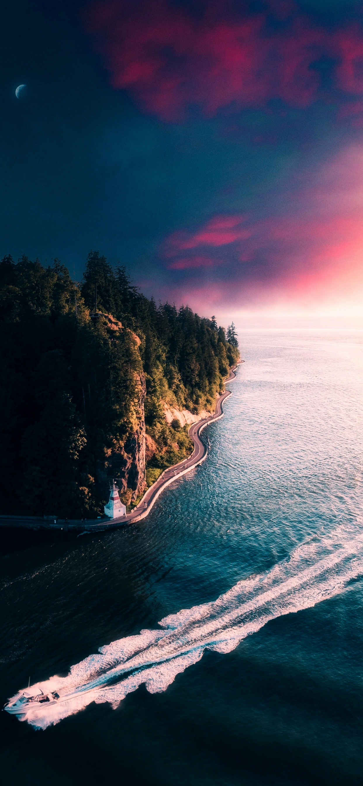 Обои облако, вода, атмосфера, природный ландшафт, сумрак в разрешении 1242x2688