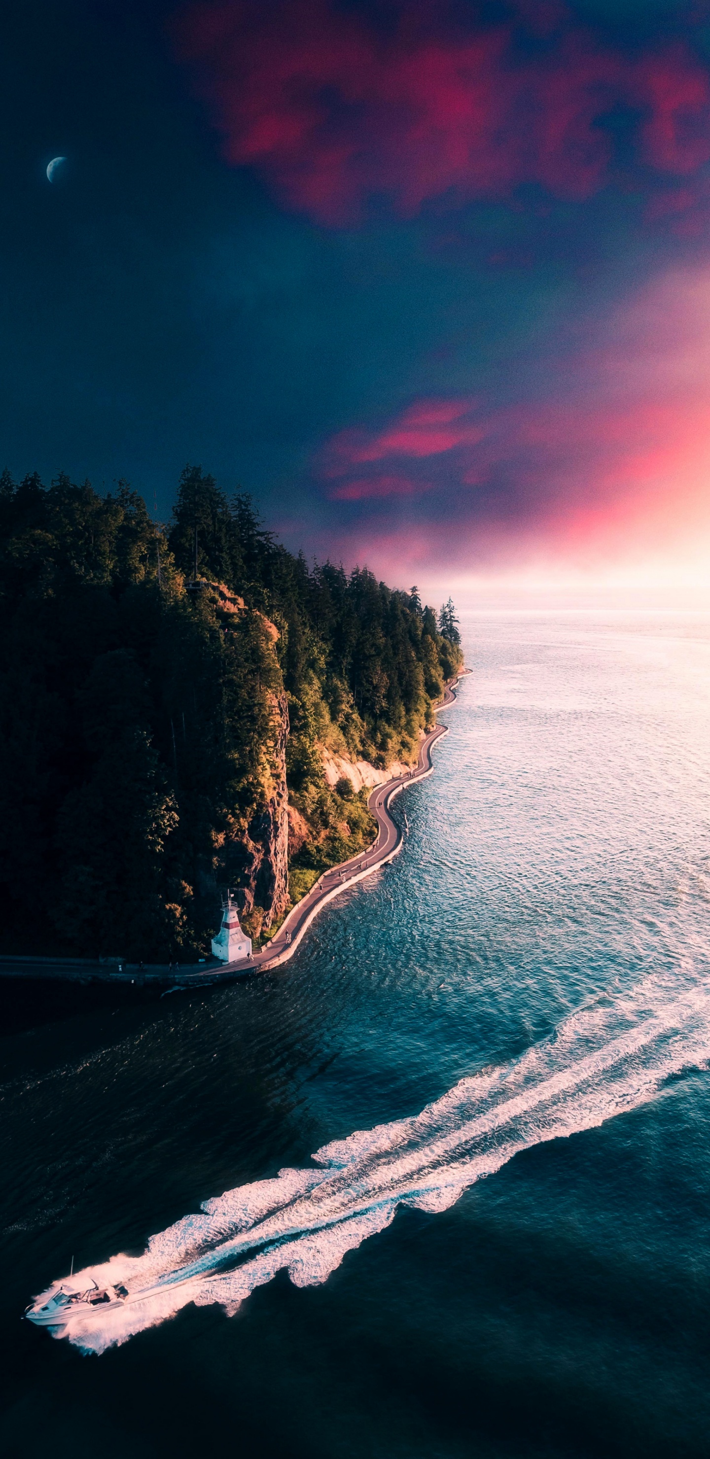 Обои облако, вода, атмосфера, природный ландшафт, сумрак в разрешении 1440x2960