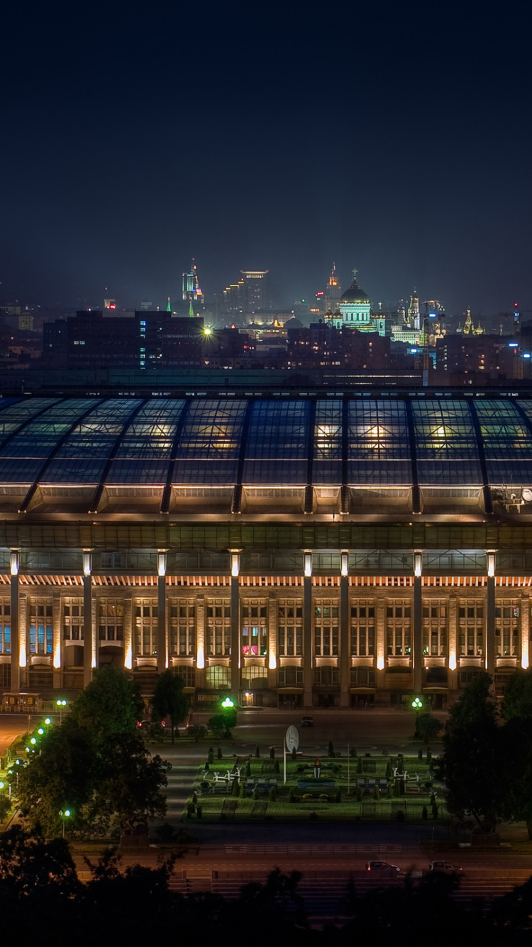 Обои стадион, ЧМ 2018, спортивные объекты, ночь, ориентир в разрешении 750x1334