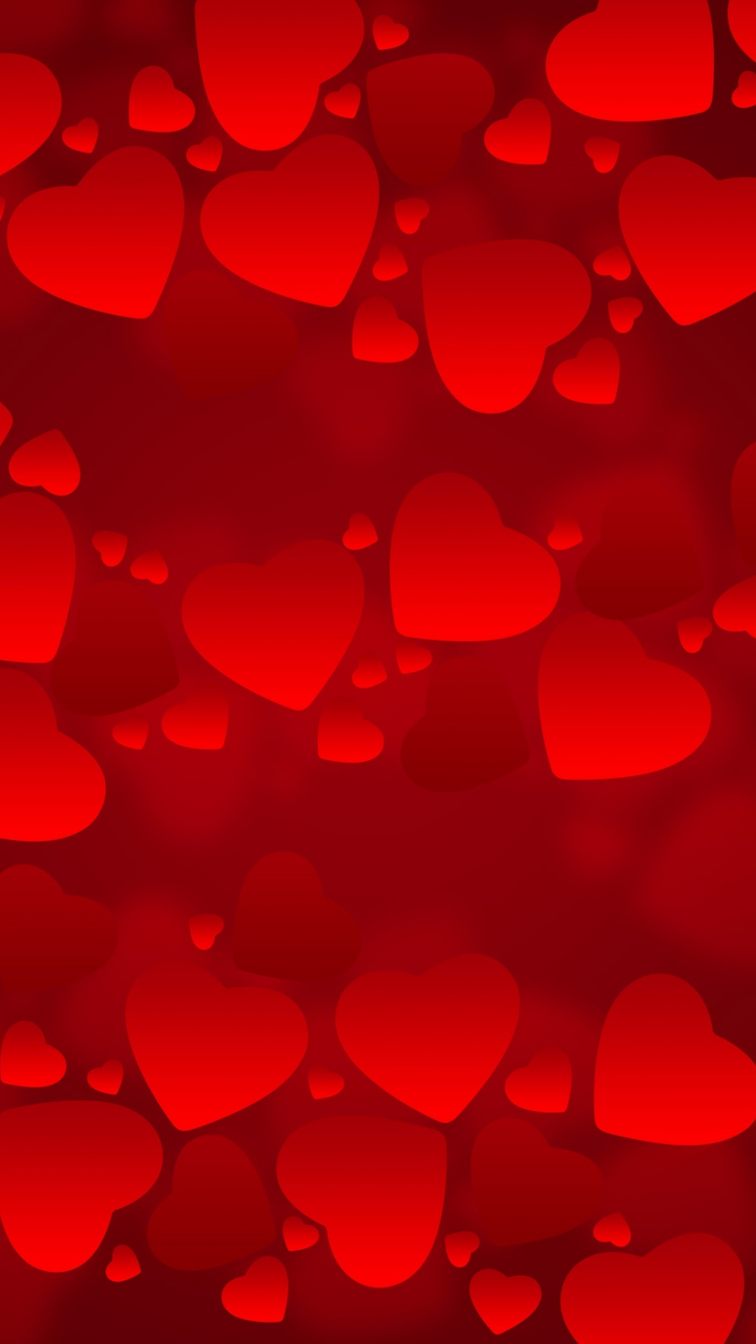 Обои сердце, красный цвет, День Святого Валентина, лепесток, узор в разрешении 1080x1920