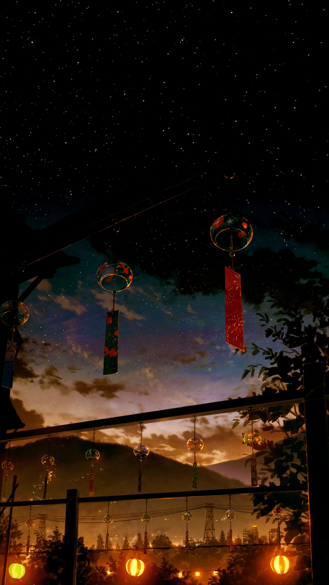 Обои аниме фонарь, аниме, фонарь, постер, живопись в разрешении 1080x1920