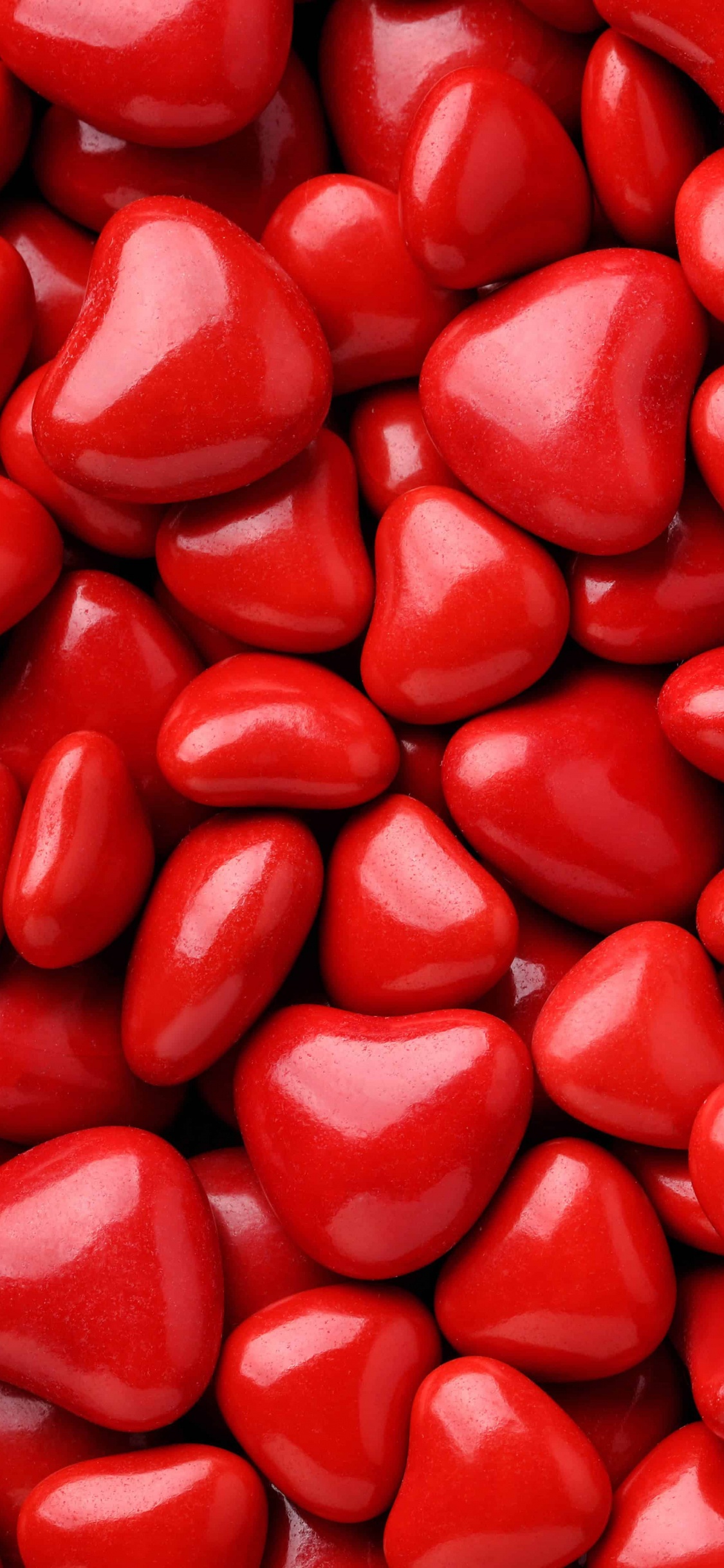 Обои конфета, сердце, красный цвет, леденец, Кекс в разрешении 1125x2436