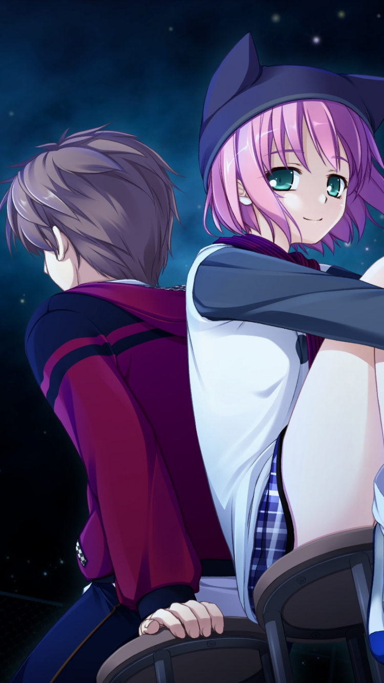 Обои Оставайтесь Моего Ребенка, аниме, космос, Останься со мной аниме, снимок в разрешении 750x1334