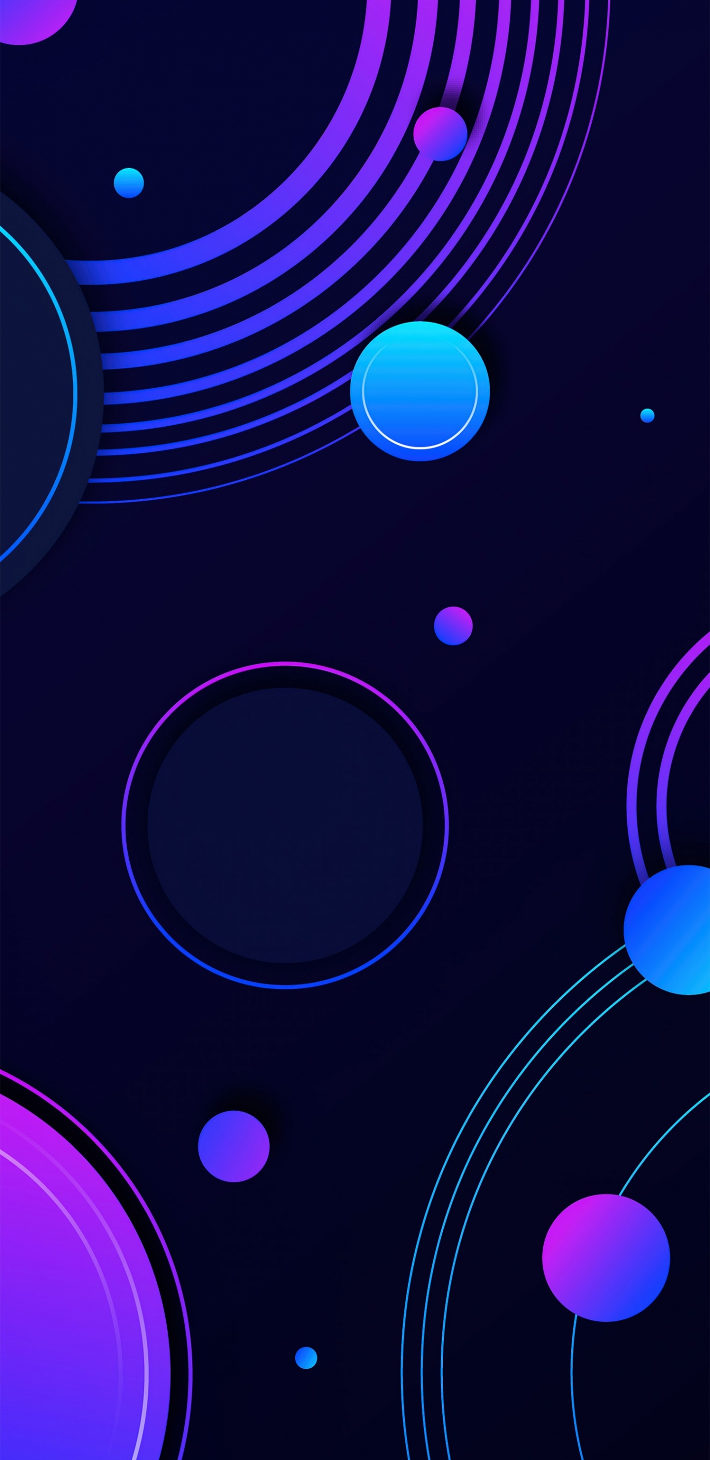 Обои круг, красочность, синий, свет, пурпур в разрешении 1440x2960