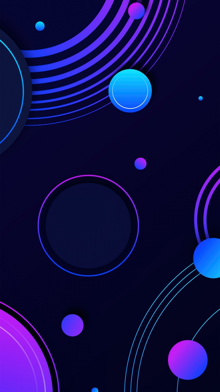 Обои круг, красочность, синий, свет, пурпур в разрешении 720x1280