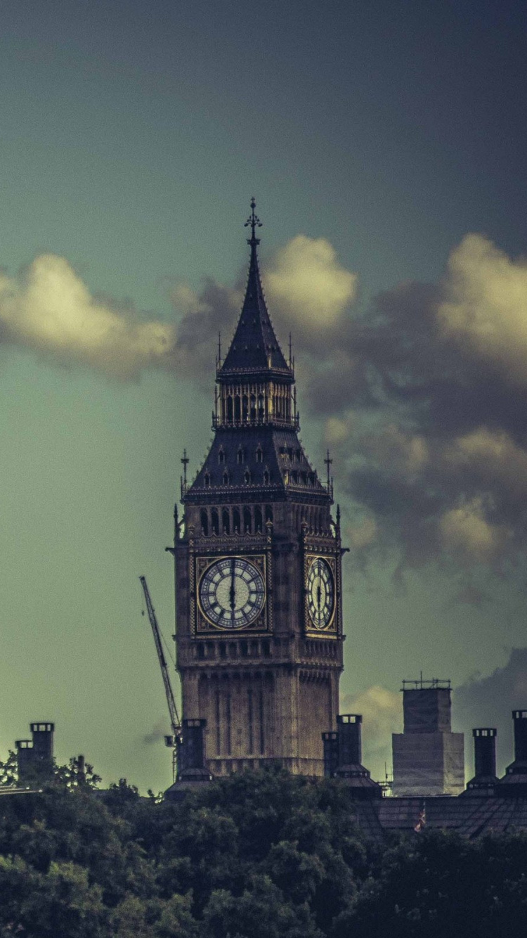Обои Биг Бен, ориентир, метрополия, архитектура, облако в разрешении 750x1334