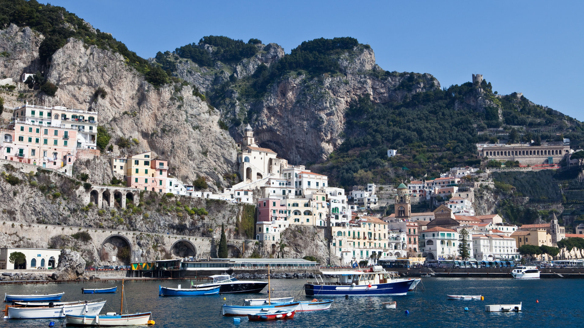 Обои Амалфи, Манарола, Позитано, Баньореджо, побережье в разрешении 1920x1080