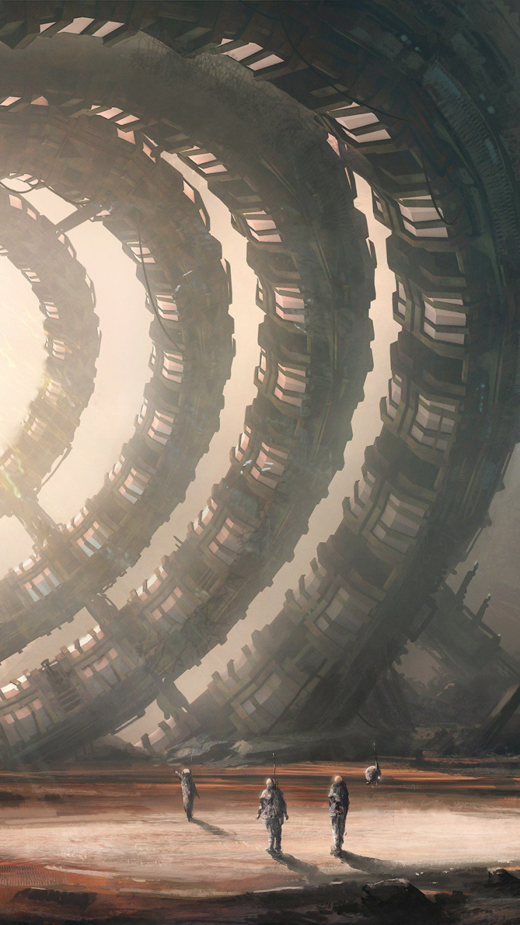 Обои арт, спираль, круг, экологическое искусство, видео в разрешении 750x1334