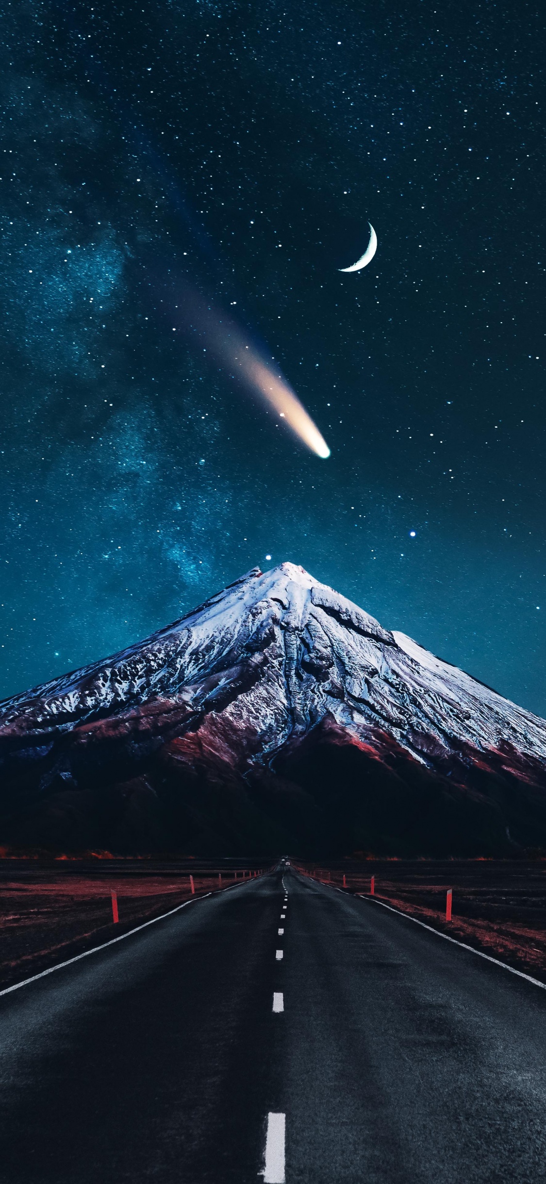 Обои атмосфера, свет, природа, природный ландшафт, склон в разрешении 1125x2436