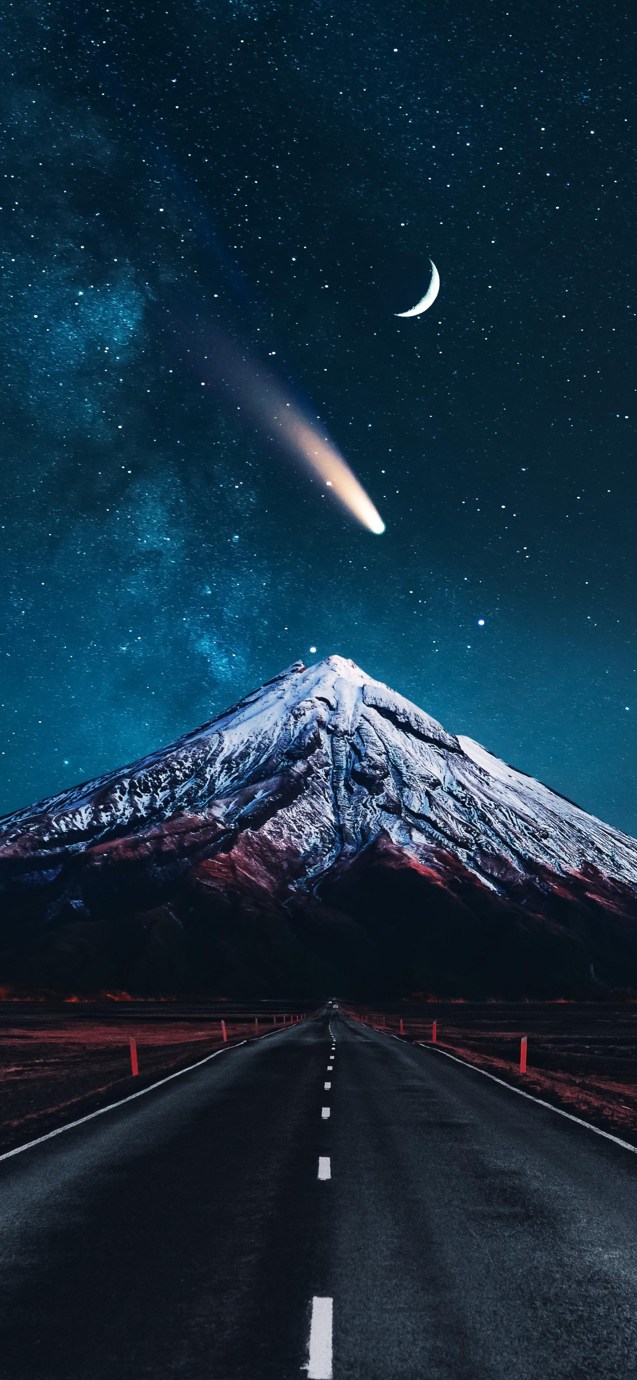 Обои атмосфера, свет, природа, природный ландшафт, склон в разрешении 1242x2688