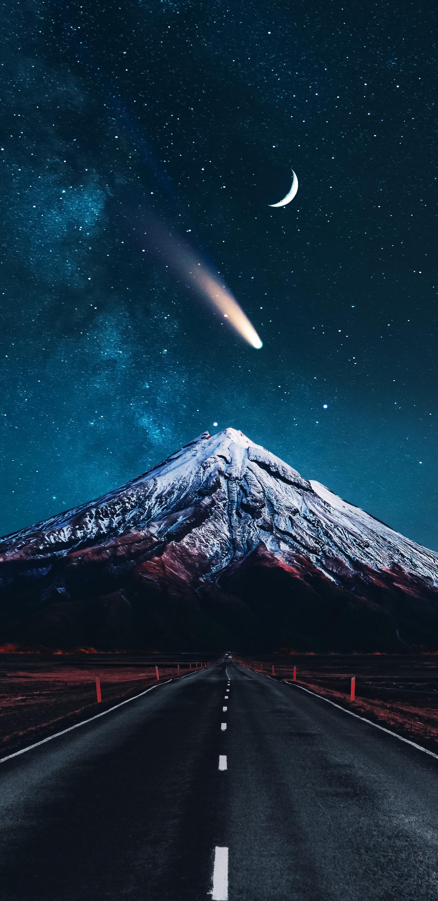 Обои атмосфера, свет, природа, природный ландшафт, склон в разрешении 1440x2960