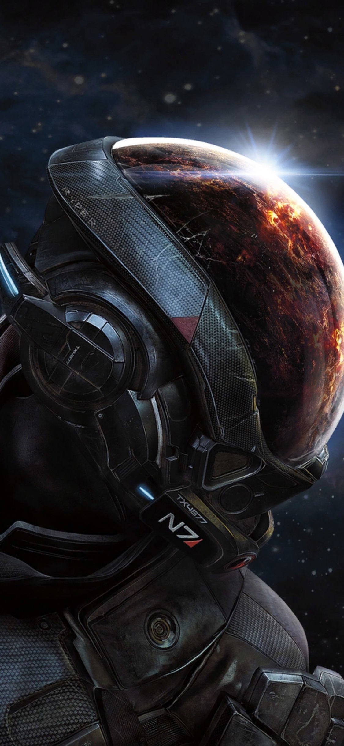 Обои масс эффект андромеда шлем, масс эффект Андромеда, легендарное издание Mass Effect, bioware, инициатива Андромеды в разрешении 1125x2436