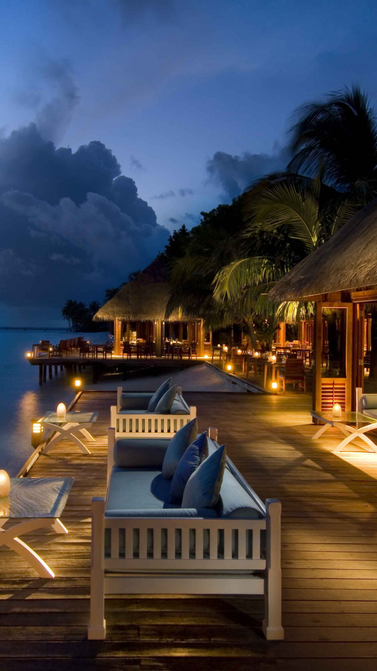 Обои прибежище, отпуск, жилье, тропическая зона, море в разрешении 750x1334