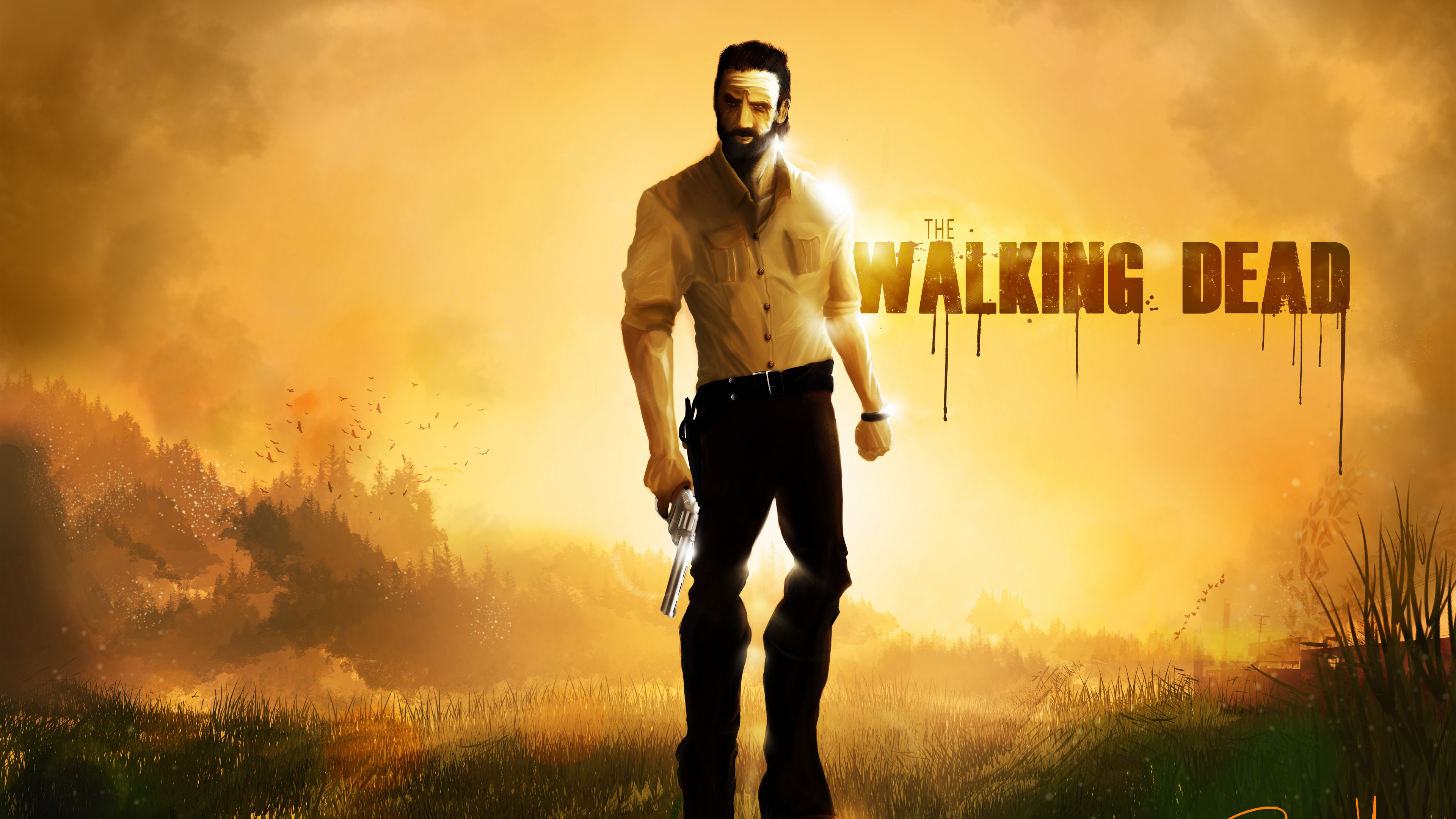 Обои Рик Граймс, Ходячие мертвецы, кино, Цифровой композитинг, телевидение в разрешении 3840x2160
