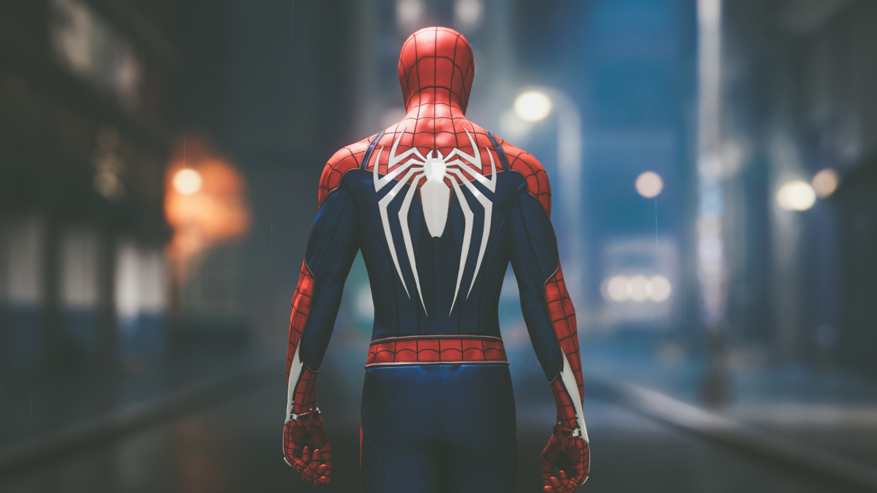 Обои человек-паук, супергерой, фигурка, playstation 4, вымышленный персонаж в разрешении 1280x720