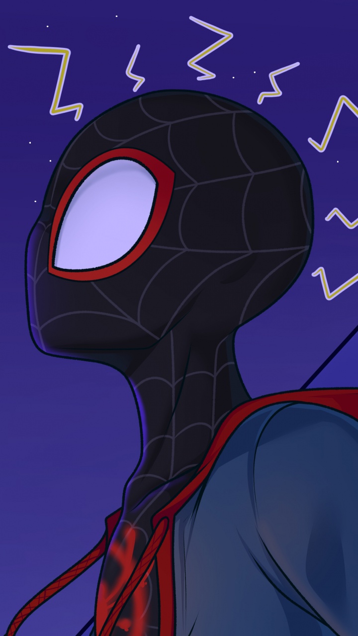 Обои Майлз Моралес, человек-паук, арт, иллюстрация, графический дизайн в разрешении 720x1280